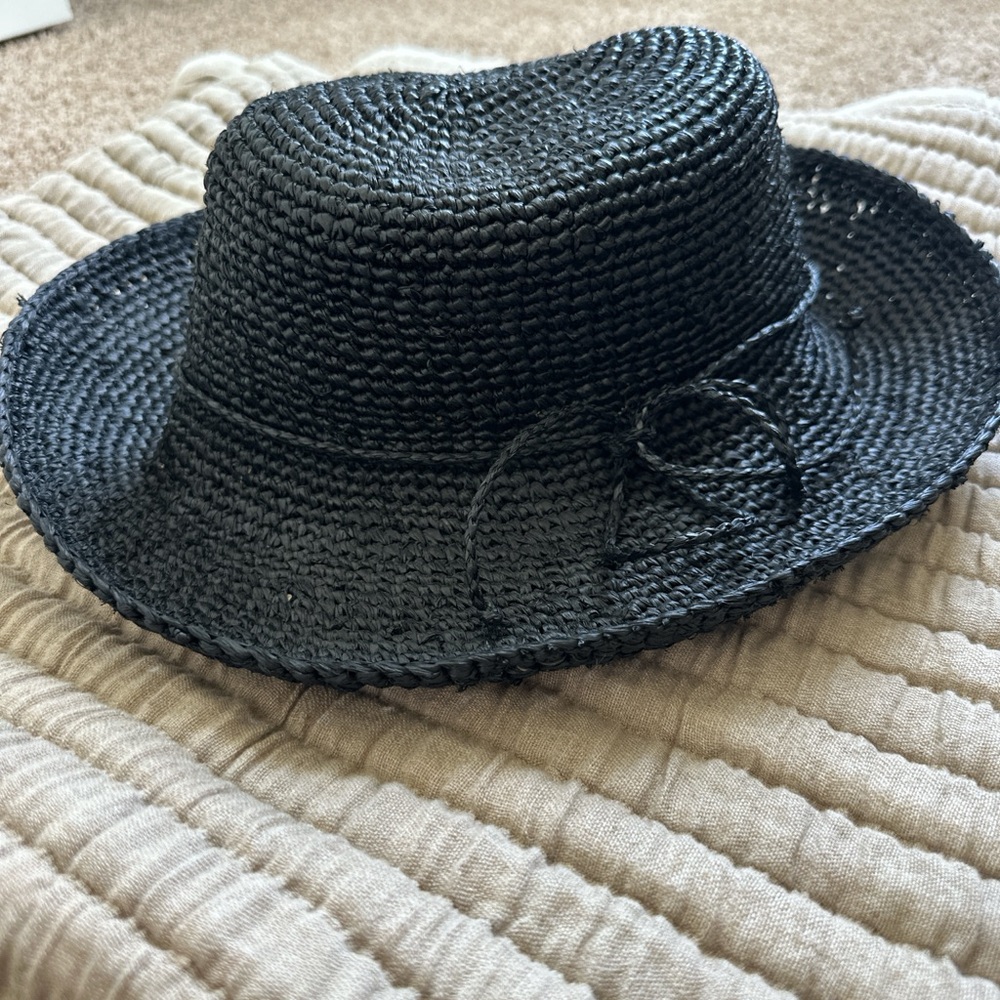 Scala Black Straw Hat